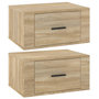 Voir la diapositive 2 : VIDAXL Tables de chevet murales 2 pcs Chene sonoma 50x36x25 cm