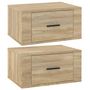Voir la diapositive 2 : VIDAXL Tables de chevet murales 2 pcs Chene sonoma 50x36x25 cm