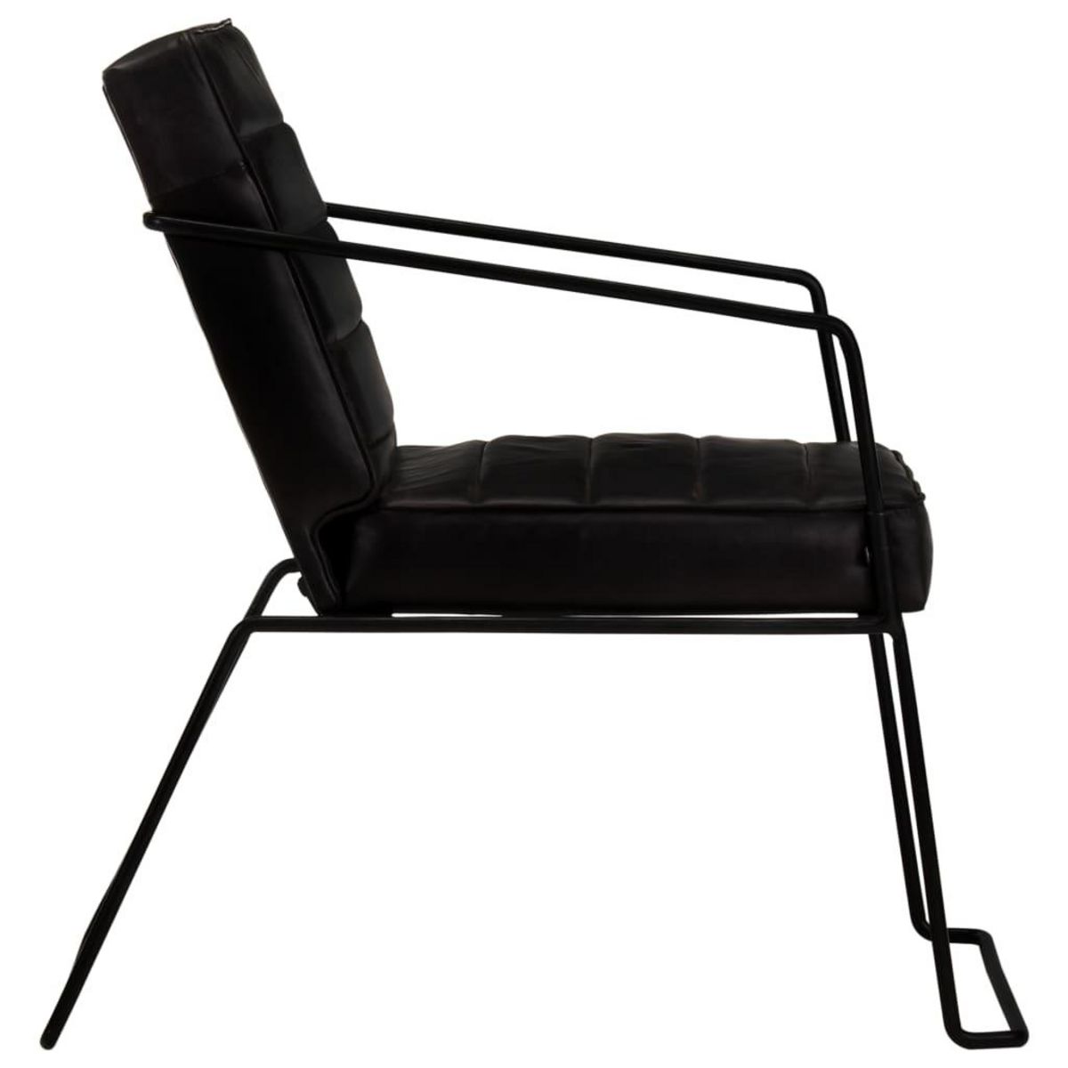 VIDAXL Fauteuil Noir Cuir veritable