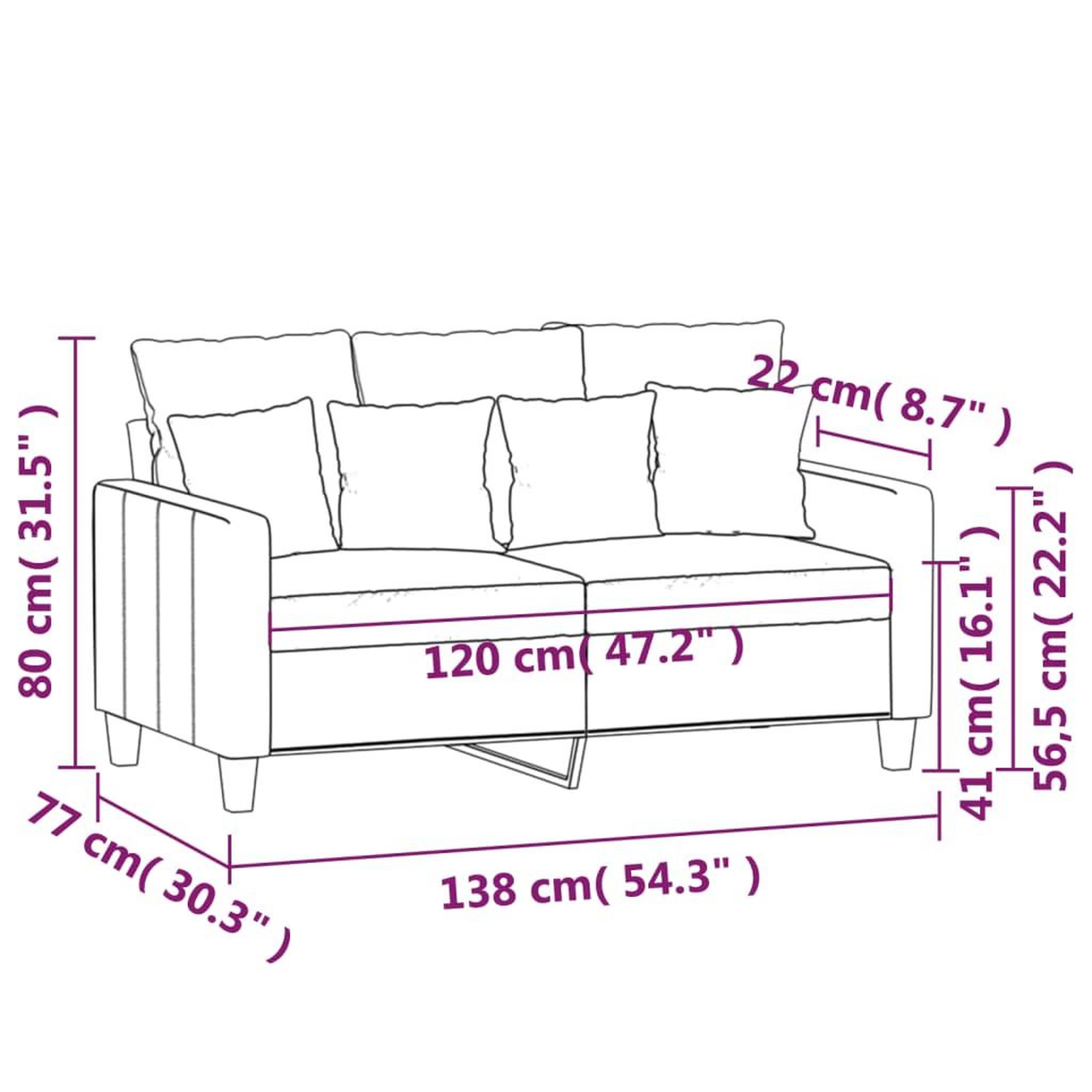 Voir la diapositive 6 : VIDAXL Canape a 2 places Gris fonce 120 cm Tissu