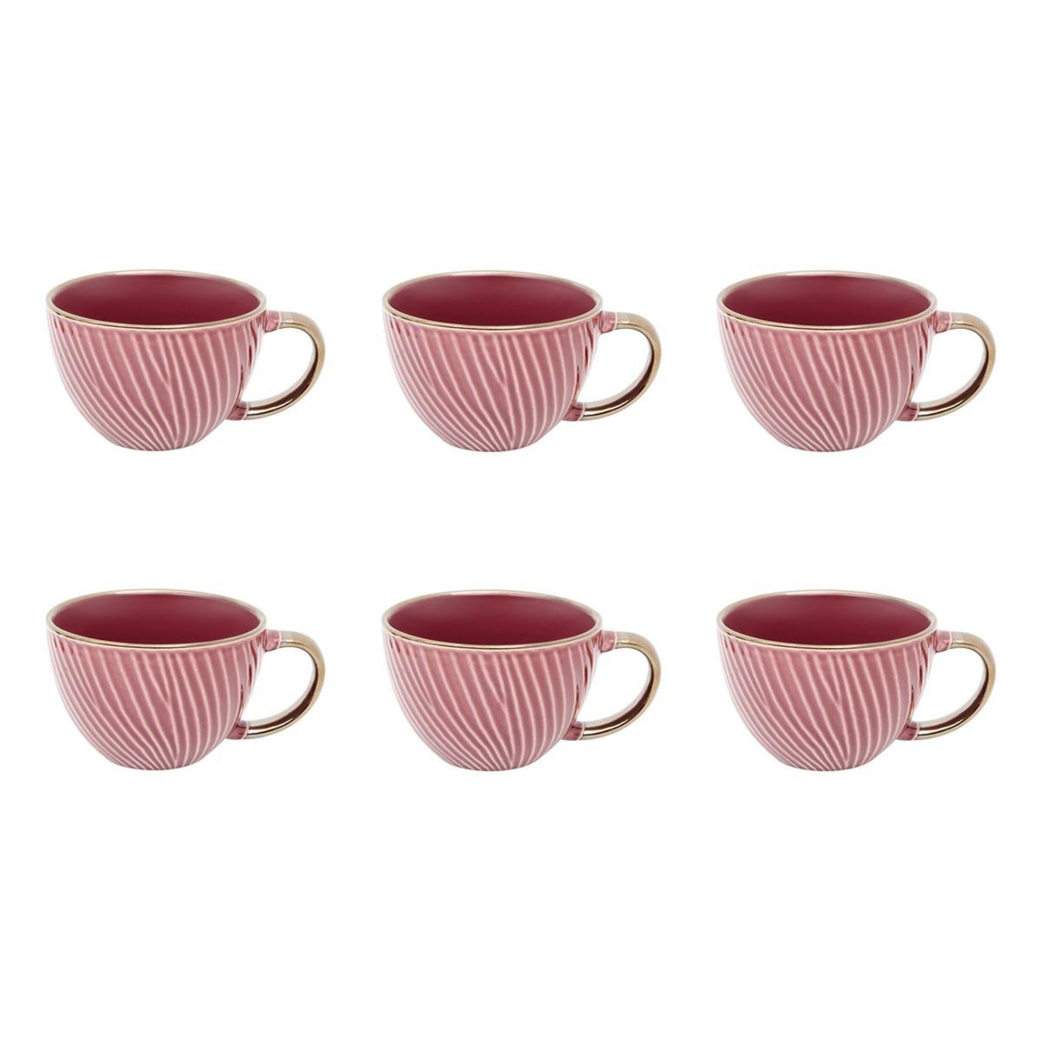 SECRET DE GOURMET Lot de 6 bols à déjeuner  ella  42cl rouge grenat