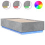 Voir la diapositive 2 : VIDAXL Cadre de lit avec LED sans matelas gris beton 90x190 cm