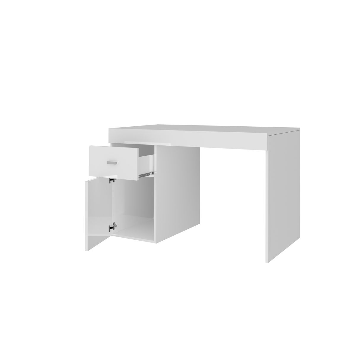 Bureau 1 porte 1 tiroir avec plateau coulissant et rangement 100 cm TAVIANO