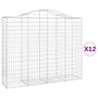 Voir la diapositive 2 : VIDAXL Paniers a gabions arques 12 pcs 200x50x160/180 cm Fer galvanise
