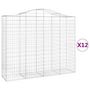 Voir la diapositive 2 : VIDAXL Paniers a gabions arques 12 pcs 200x50x160/180 cm Fer galvanise