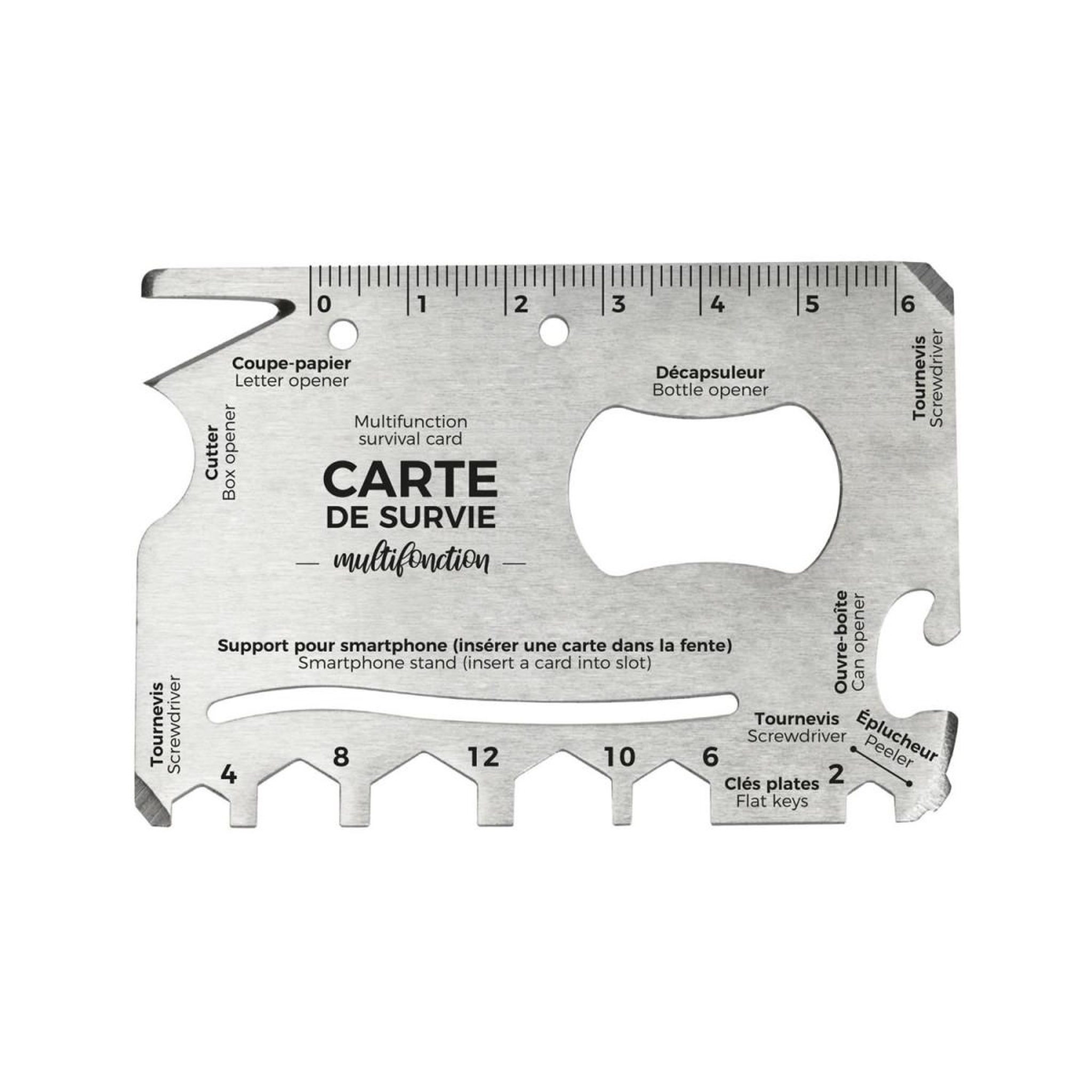 The concept Factory Carte de Survie  Multifonctions  8cm Argent
