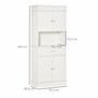 Voir la diapositive 3 : HOMCOM HOMCOM Armoire de cuisine contemporaine multi-rangement 4 portes tiroir coulissant et grand plateau dim. 74L x 39l x 183H cm panneaux particules MDF blanc