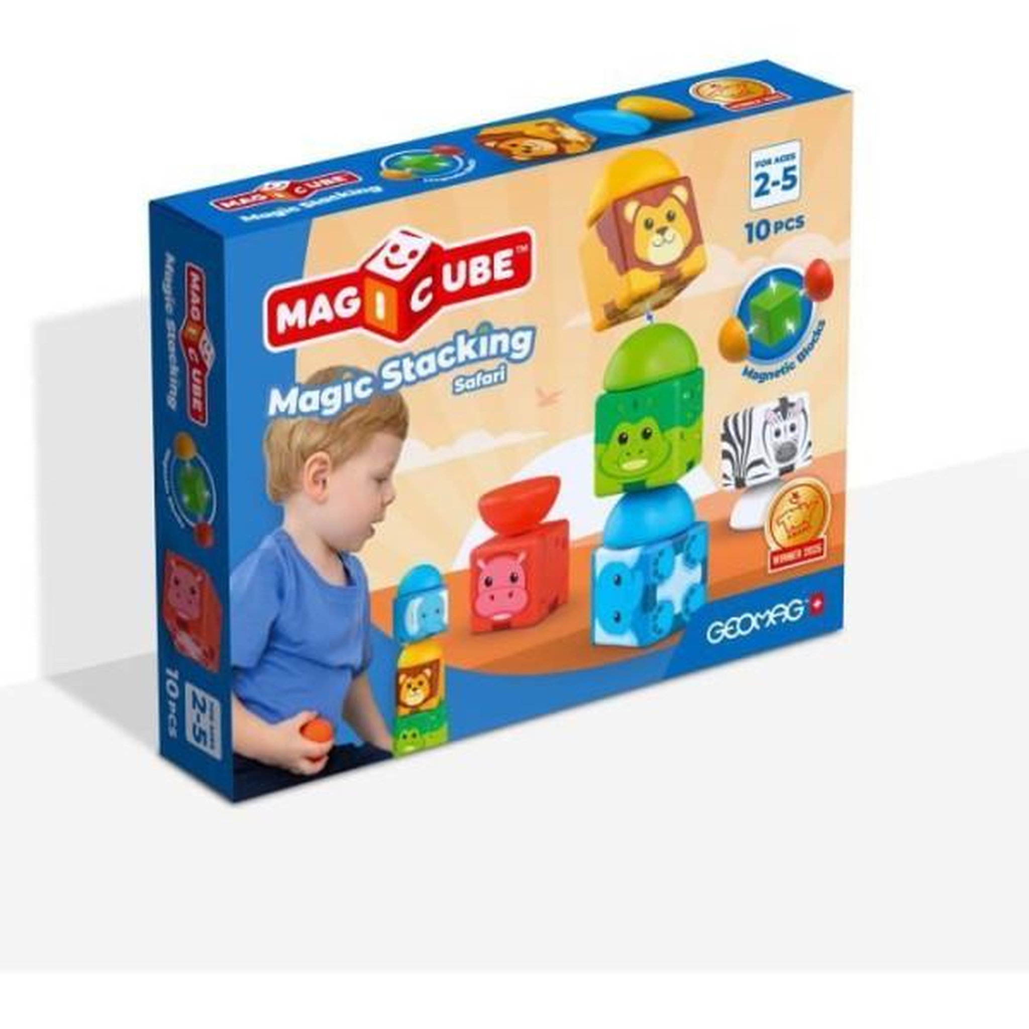 Geomag Blocs magnétiques - GEOMAG - Safari - 10 pieces - Éducatif - Plastique recyclé - Des 12 mois