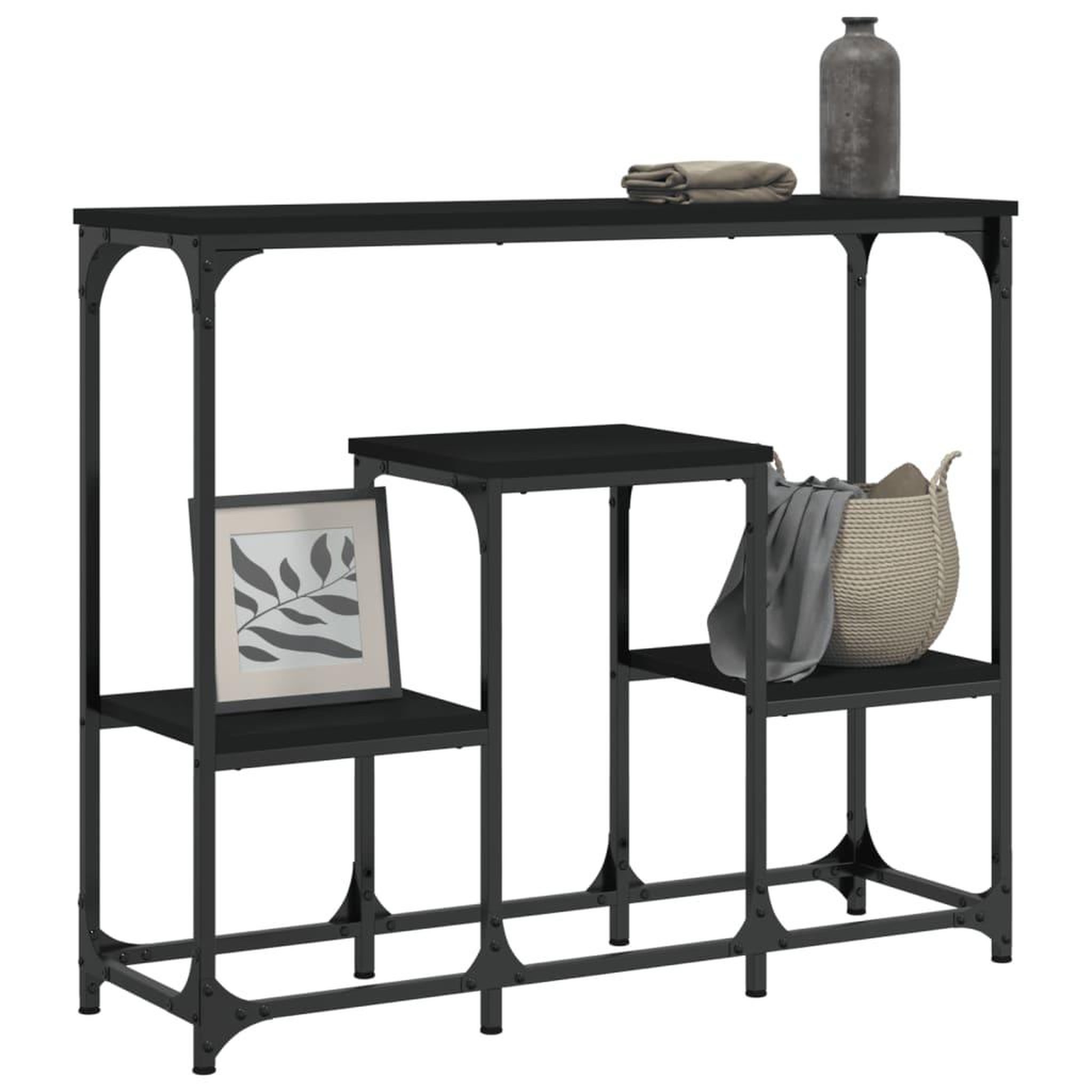 Voir la diapositive 3 : VIDAXL Table console noir 89,5x28x76 cm bois d'ingenierie