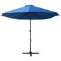 Voir la diapositive 3 : VIDAXL Parasol d'exterieur et poteau en aluminium 460x270 cm Bleu