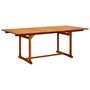 Voir la diapositive 2 : VIDAXL Table a dîner de jardin (150-200)x100x75cm Bois d'acacia massif