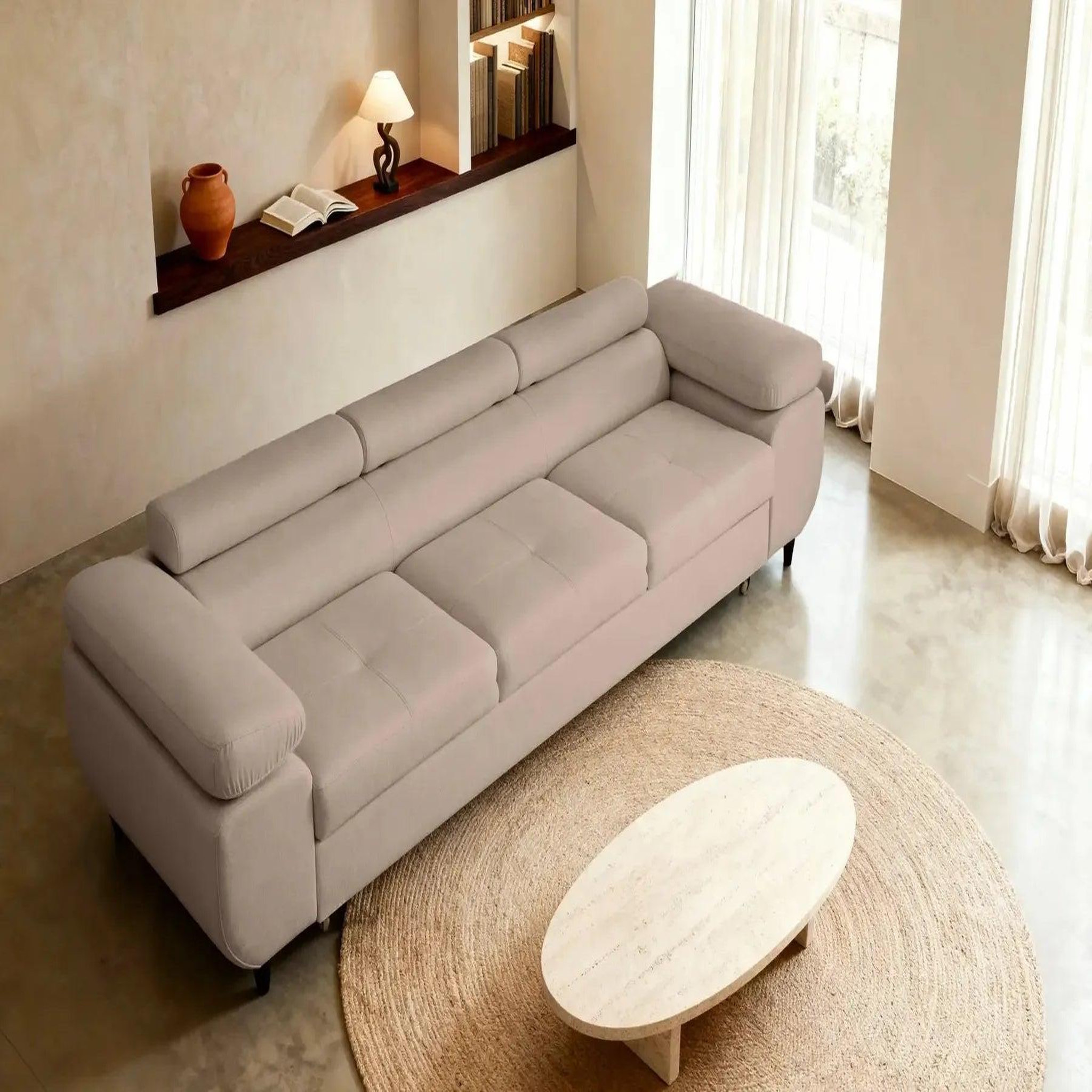 Voir la diapositive 6 : CASANOVA PARIS Charlie - canapé droit convertible tissu chiné