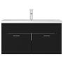 Voir la diapositive 3 : VIDAXL Armoire d'evier avec lavabo integre Noir Agglomere