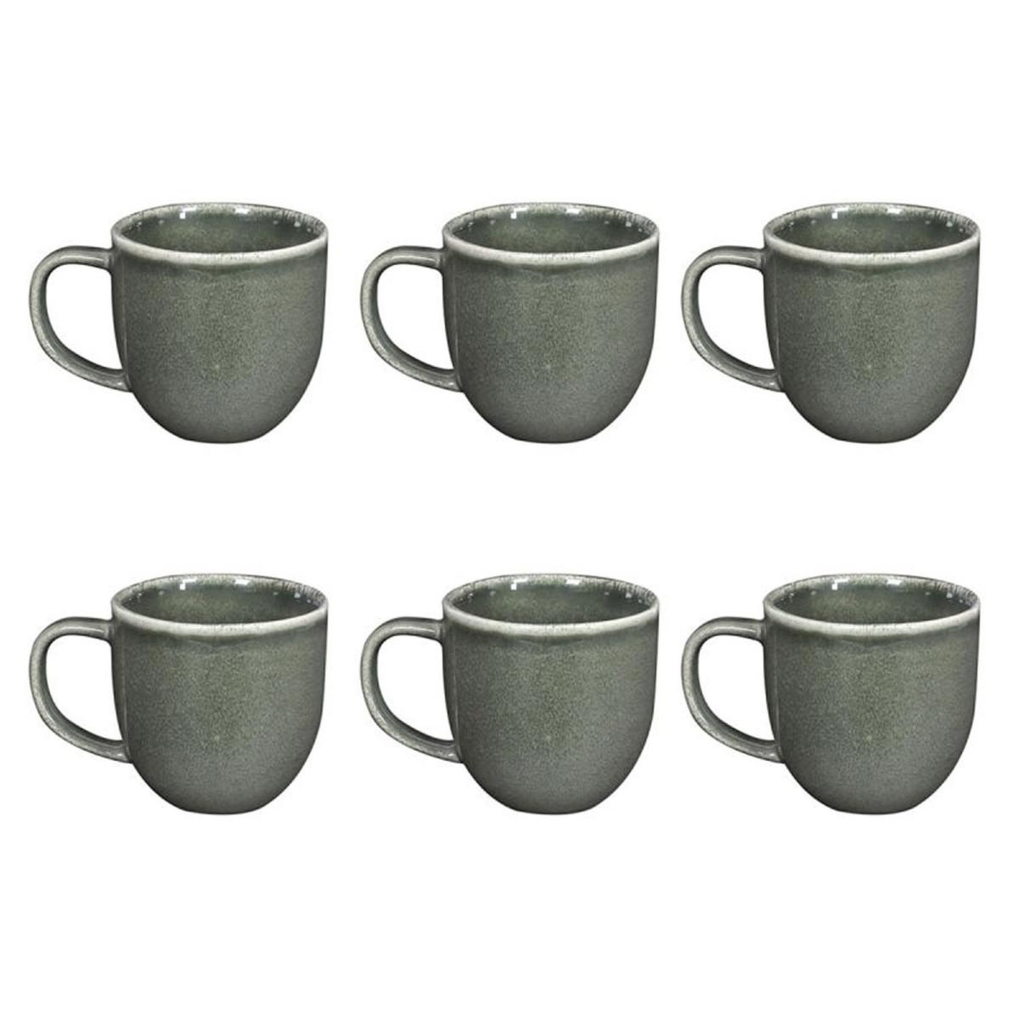 The Home Deco Factory Lot de 6 mugs en céramique  black forest  30cl vert