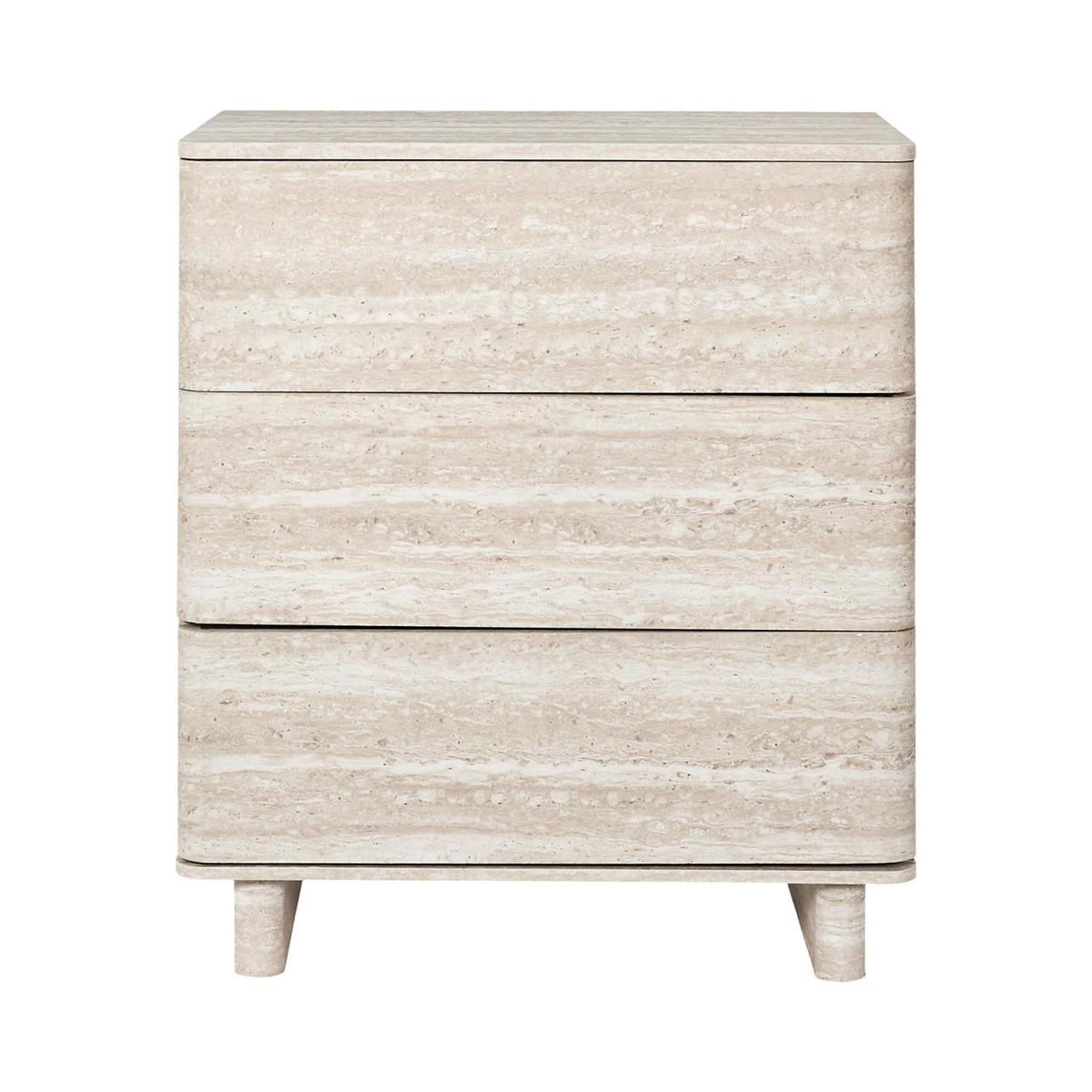 Voir la diapositive 2 : The Home Deco Factory Commode 3 tiroirs  pietra  79cm beige