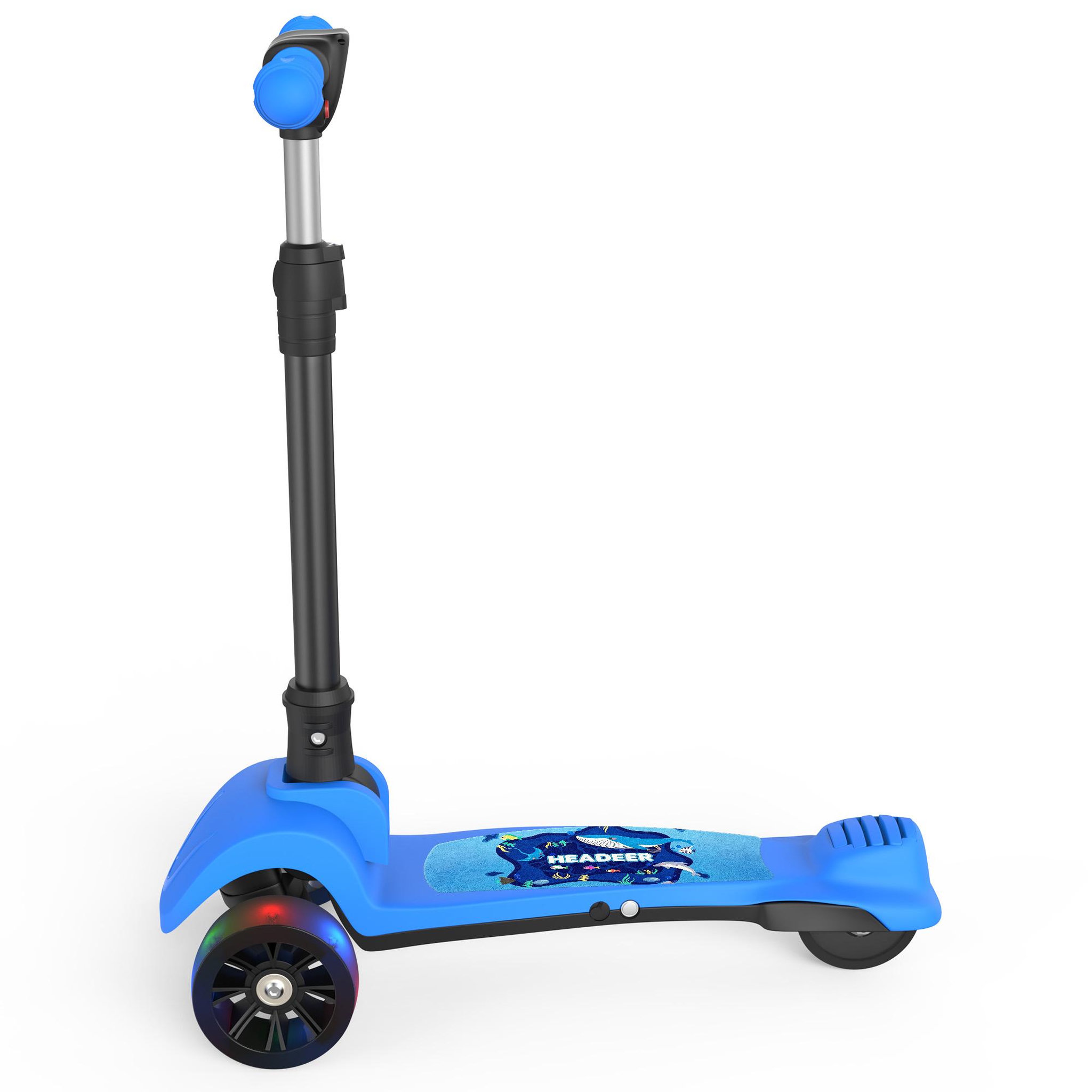 Voir la diapositive 2 : HEADEER Trottinette électrique 3 roues pour enfants avec roues led headeer h2