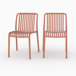 Rendez vous déco Lot de 2 chaises de jardin empilables en plastique terracotta-Duli