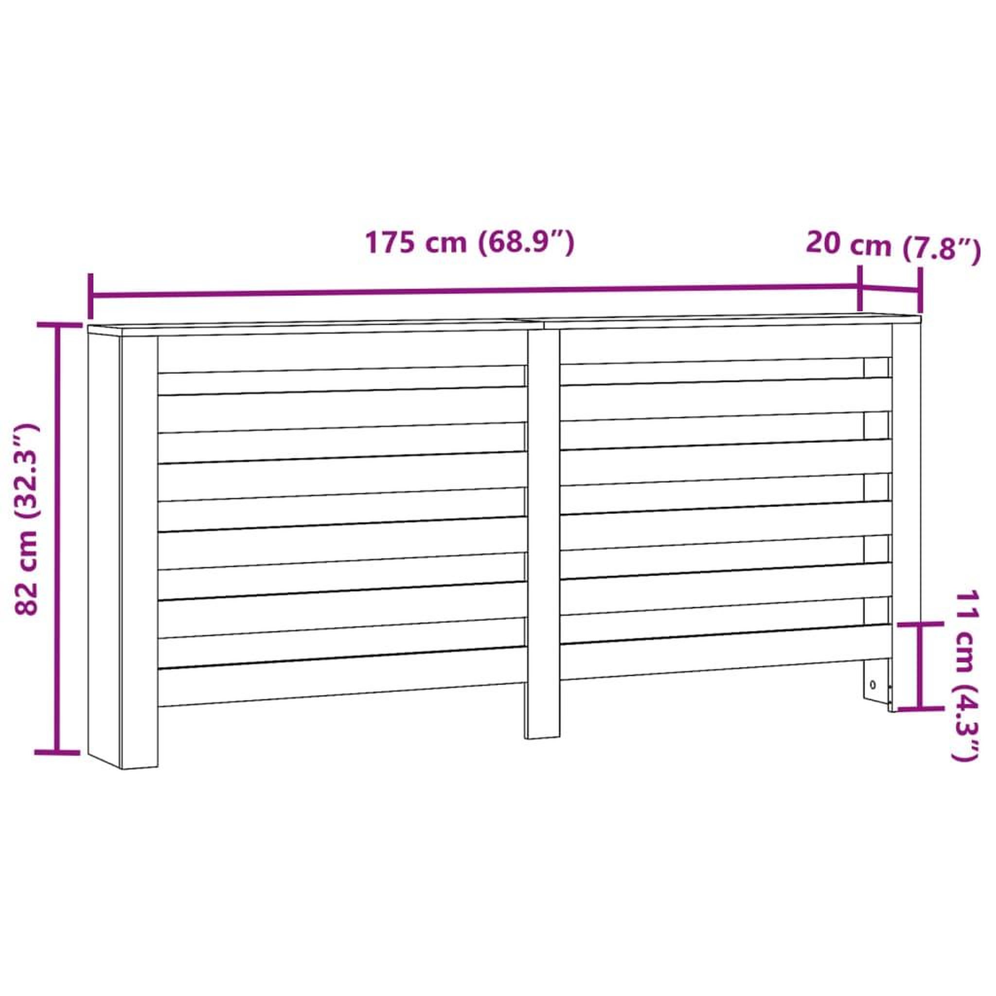 Voir la diapositive 6 : VIDAXL Cache-radiateur chene sonoma 175x20x82 cm bois d'ingenierie