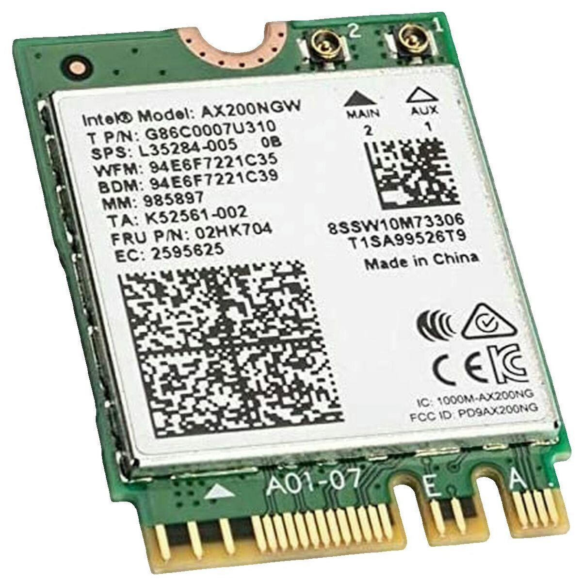 Intel Adaptateur réseau Intel Wi-Fi 6 AX200