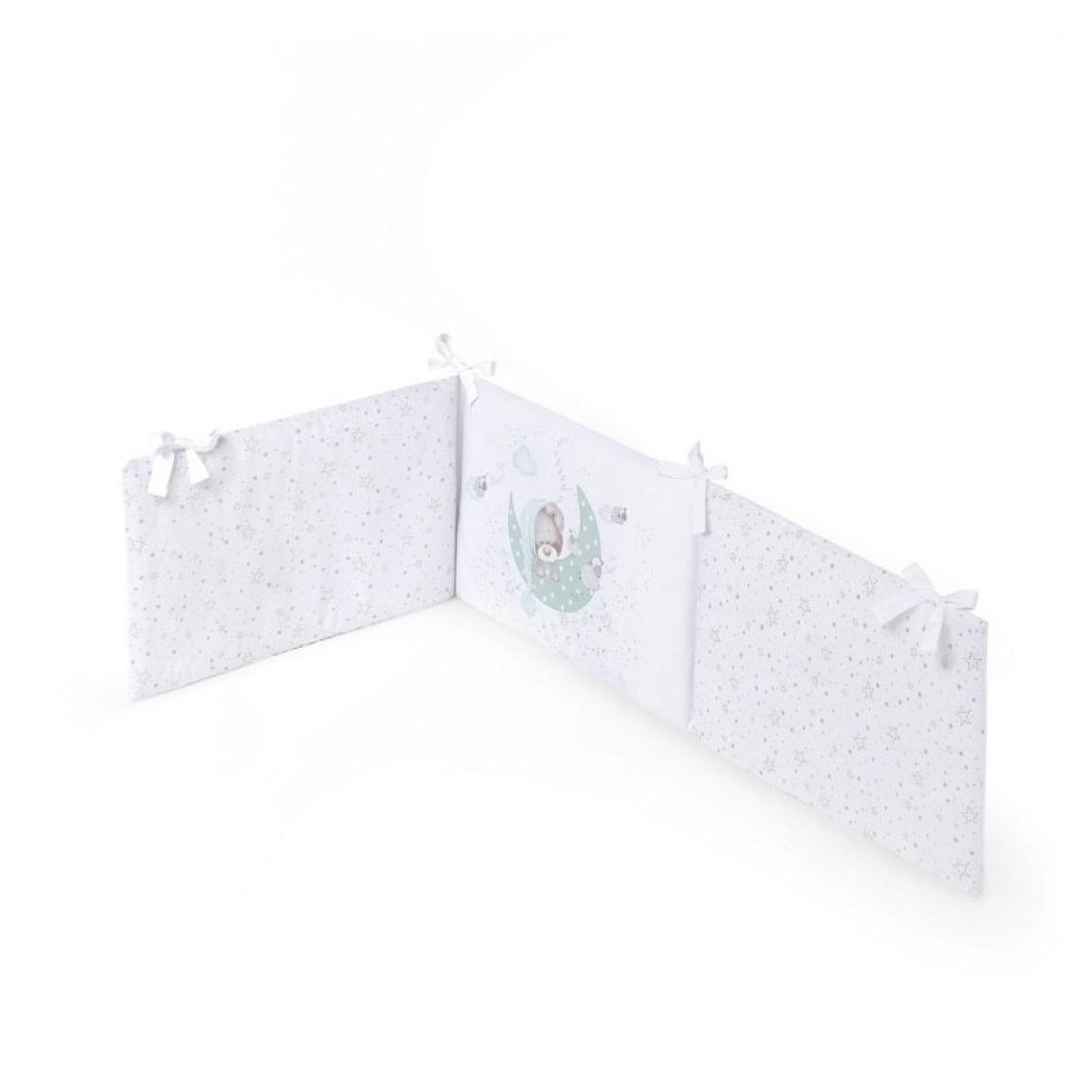 Voir la diapositive 2 : INTERBABY Parure Lit Bébé Amovible Bear Sleeping - Vert