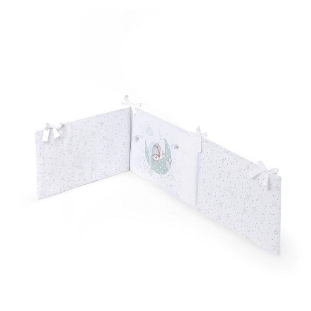 INTERBABY Parure Lit Bébé Amovible Bear Sleeping - Vert