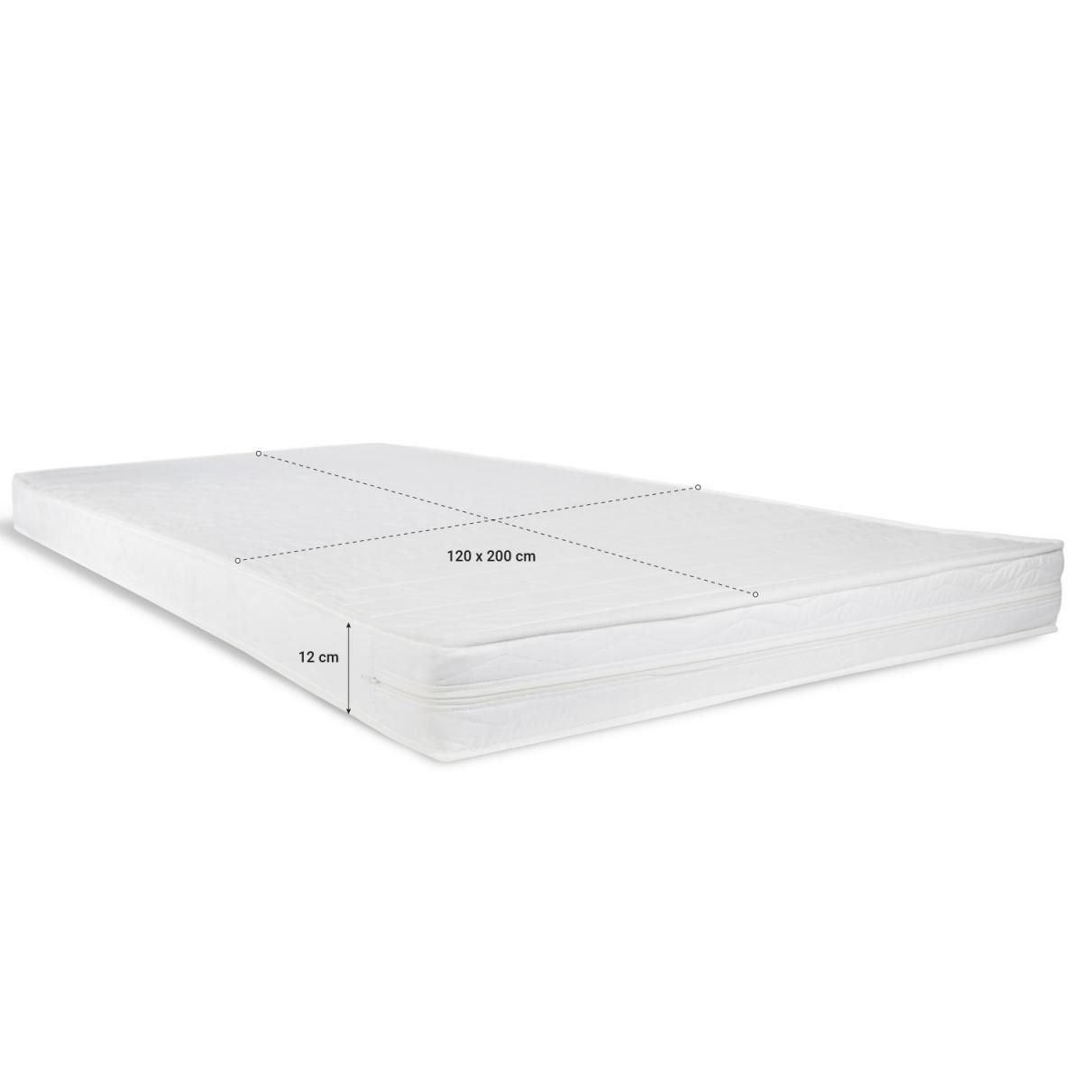 HomeStyle4U Lit rembourré avec matelas 120x200 Sommier à lattes