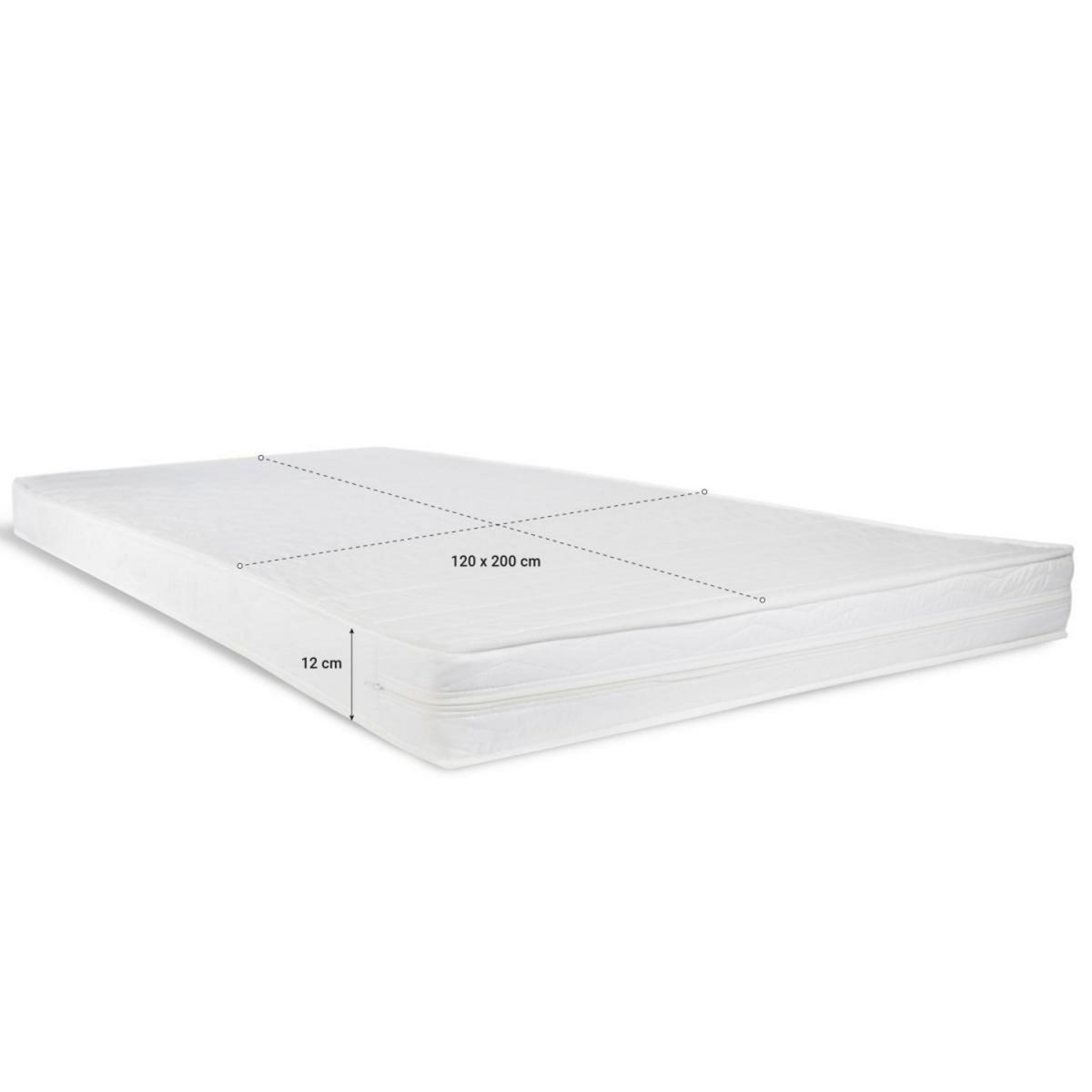 HomeStyle4U Lit rembourré avec matelas 120x200 Sommier à lattes