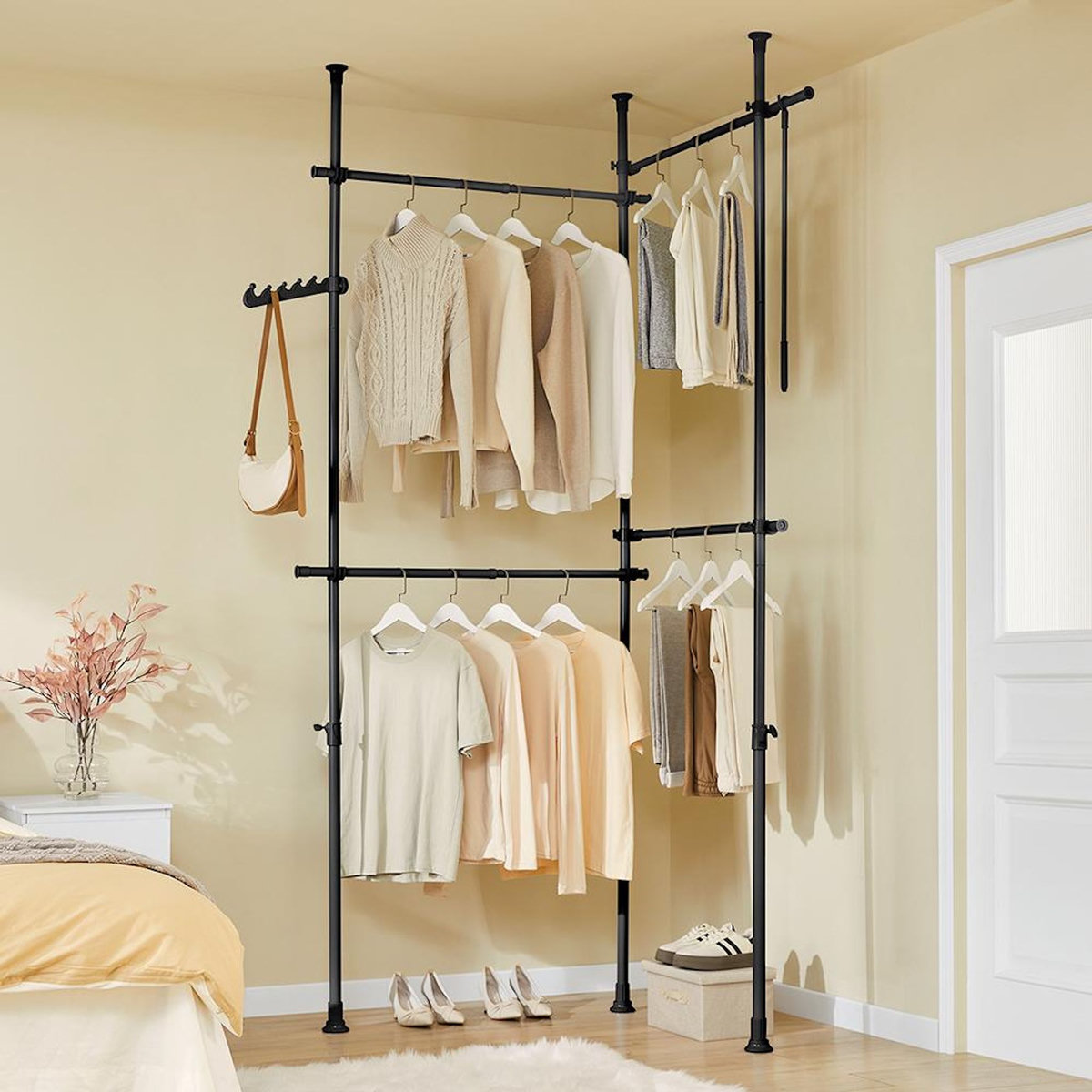 SOBUY SoBuy - Portemanteau Télescopique sur Pied - Industriel - KLS03-II