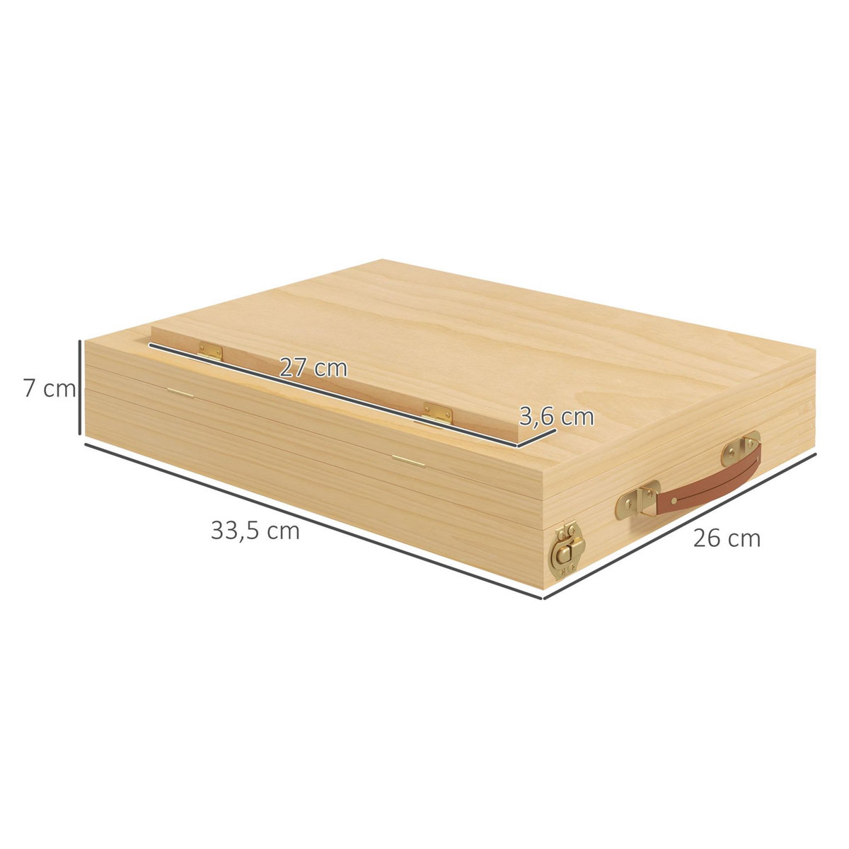 VINSETTO Mallette chevalet professionnel de table inclinaison réglable 3 compartiments de rangement bois de hêtre