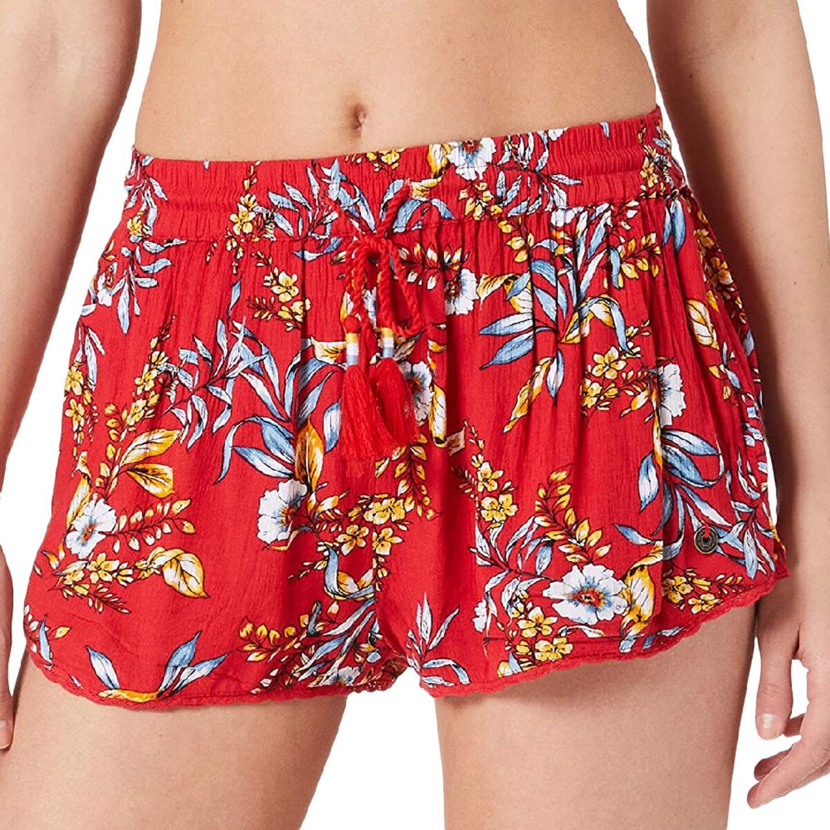 SUPERDRY Short Rouge fleurs Femme Superdry Beach pas cher