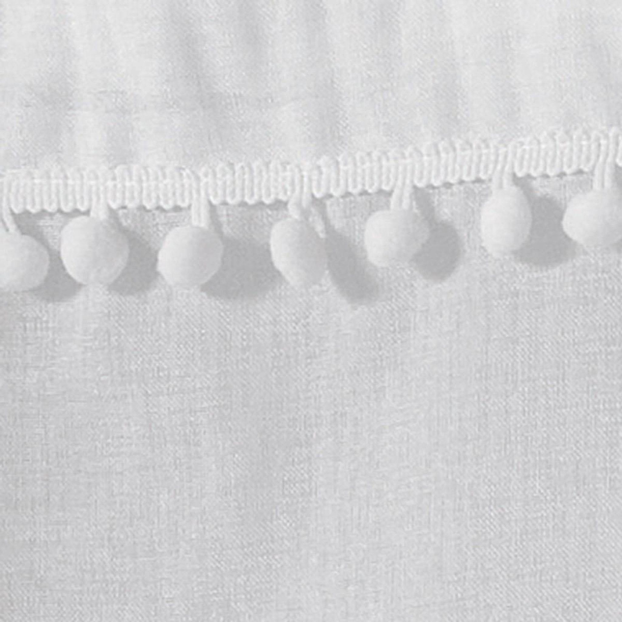 Voir la diapositive 2 : Douceur d'Intérieur Paire de voilages à pompons  poupette  60x120cm blanc
