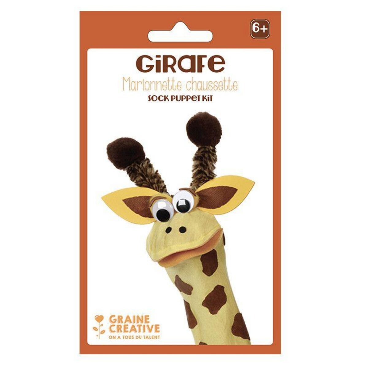 Graine créative Je fabrique ma marionnette girafe - Coffret DIY