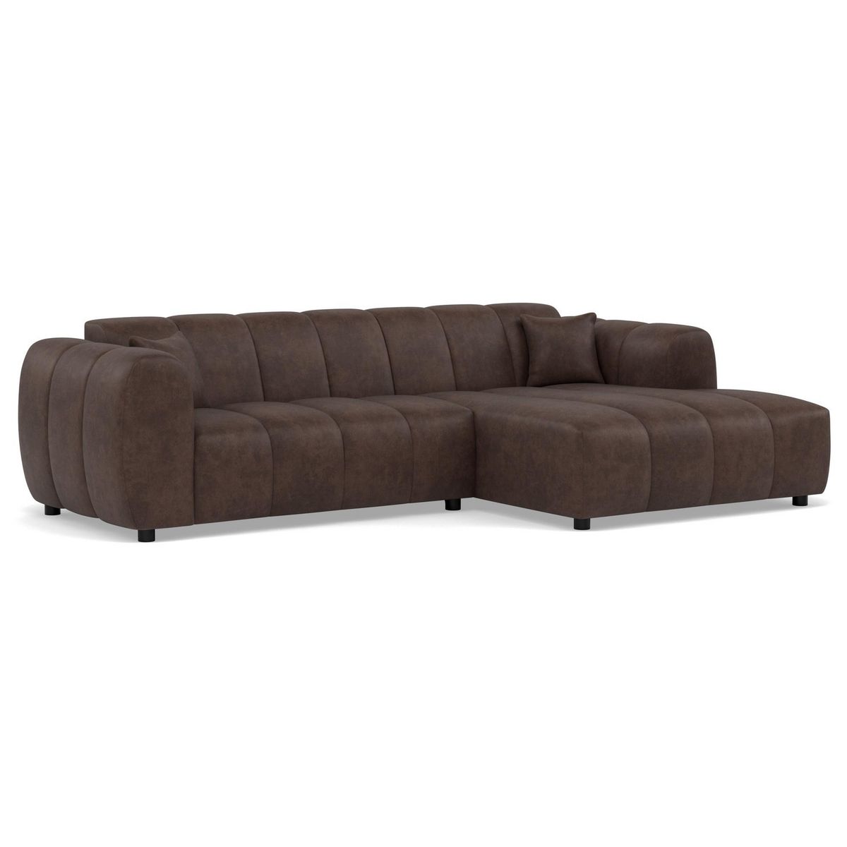 LISA DESIGN Curtis - canapé d'angle droit 4 places en simili