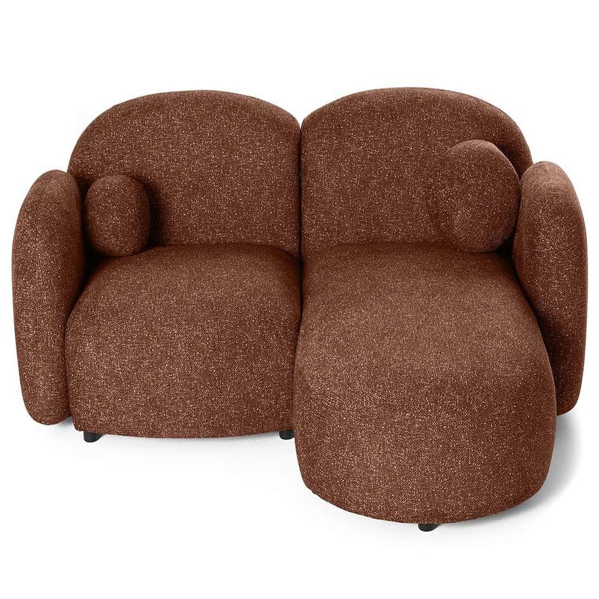 Voir la diapositive 2 : LISA DESIGN Velris - canapé d'angle droit 3 places en tissu moucheté