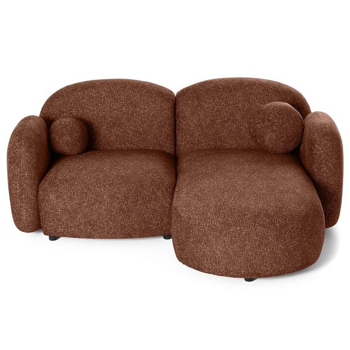 LISA DESIGN Velris - canapé d'angle droit 3 places en tissu moucheté