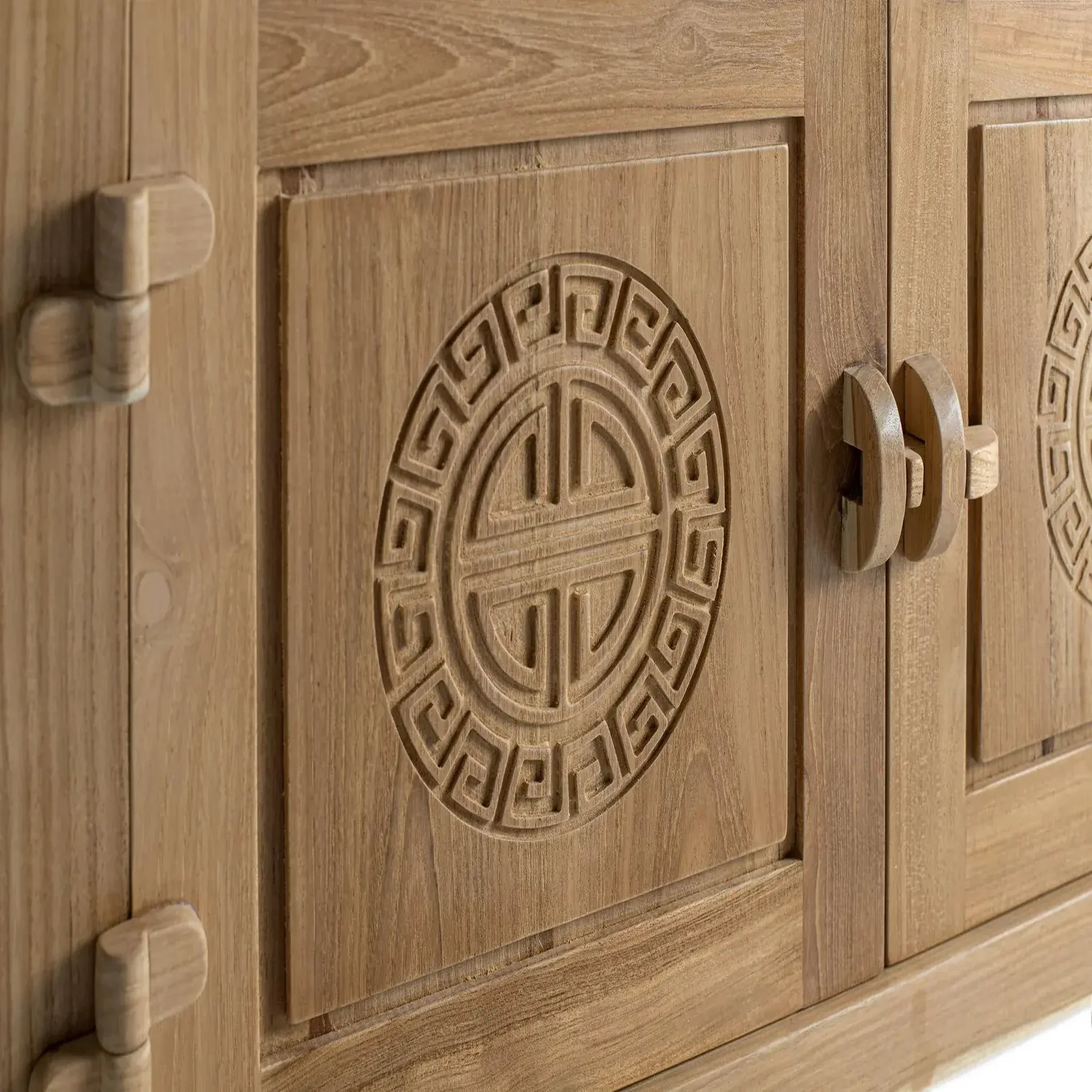 Voir la diapositive 6 : GINER Y COLOMER SL Vitrine en bois de teck 109 cm style colonial oriental