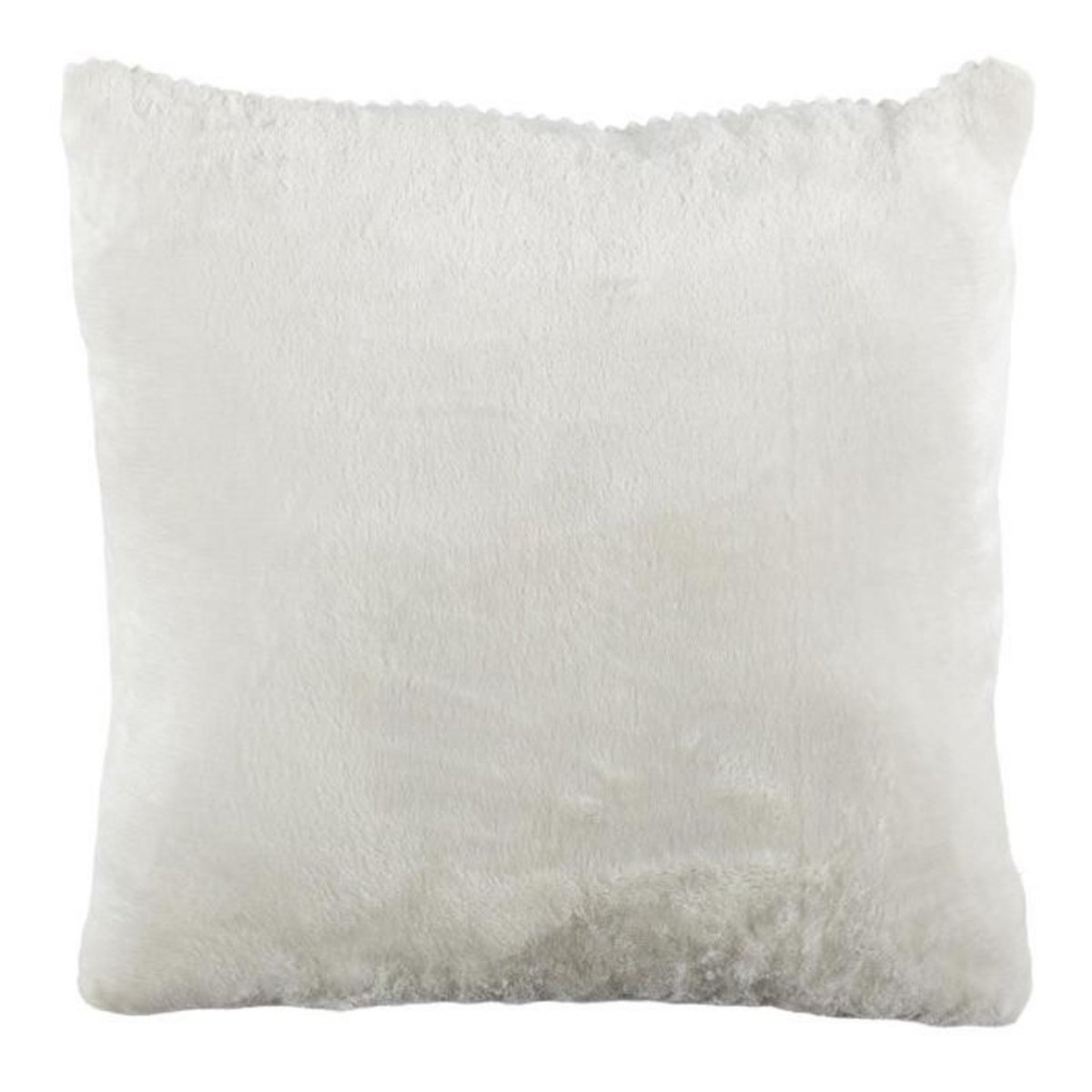 Paris Prix Coussin Déco Flanelle  Grosse Côtes  40x40cm Blanc