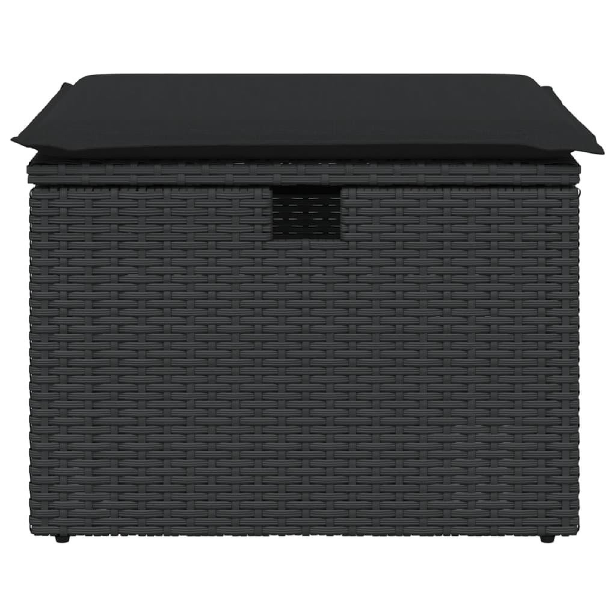 Voir la diapositive 4 : VIDAXL Tabouret de jardin avec coussin noir 55x55x37 cm resine tressee