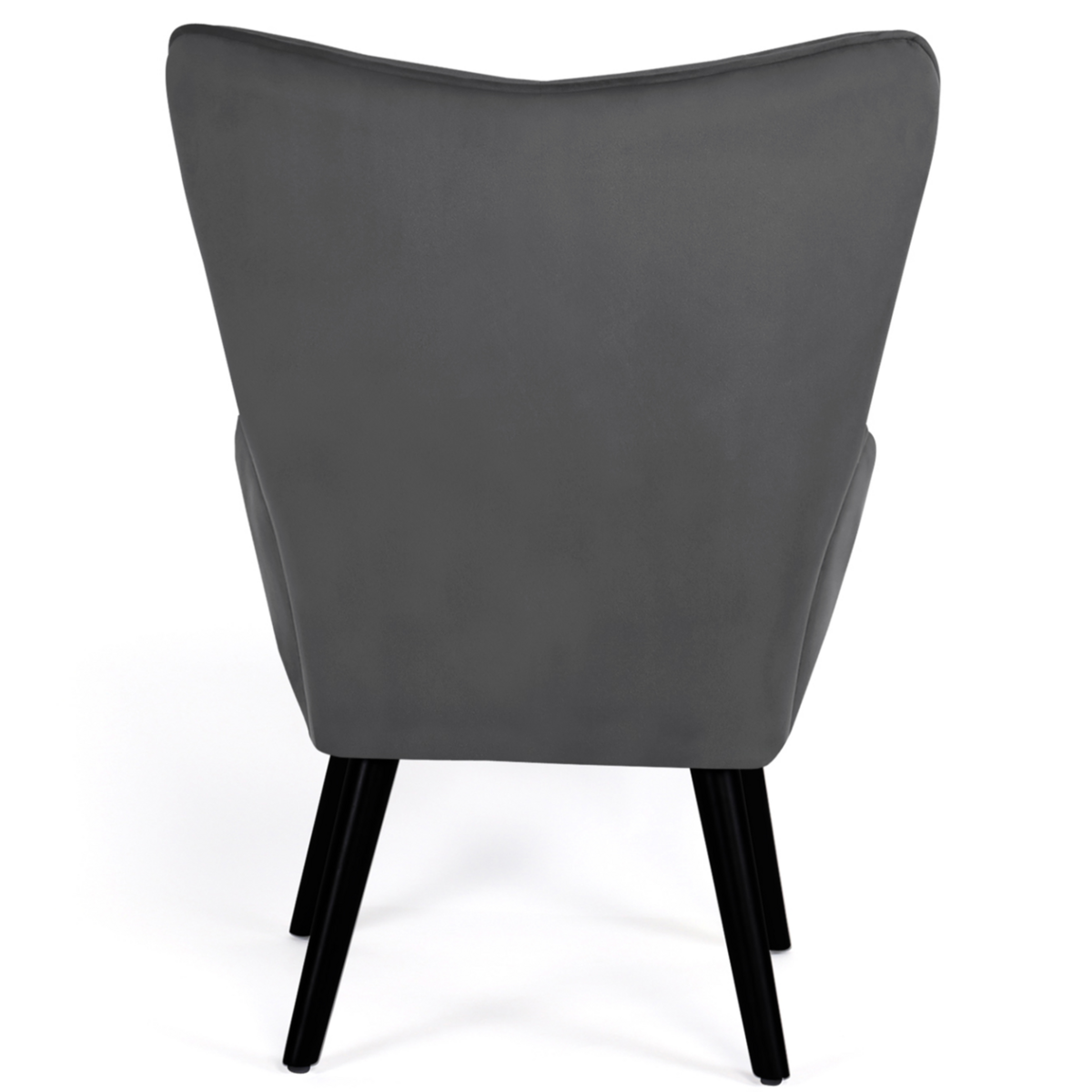 ID MARKET Fauteuil scandinave ANIA en velours gris