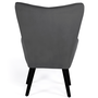 Voir la diapositive 4 : ID MARKET Fauteuil scandinave ANIA en velours gris