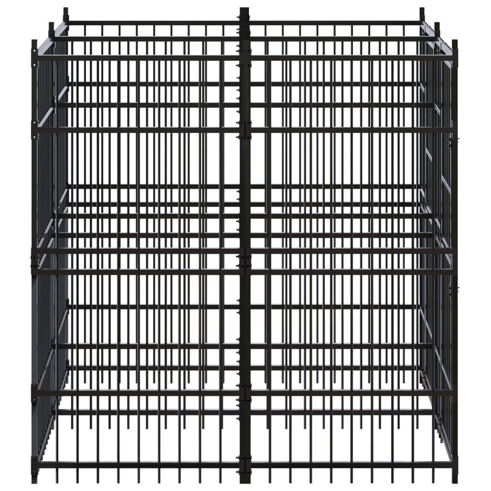 Voir la diapositive 3 : VIDAXL Chenil d'exterieur pour chiens Acier 3,69 m²