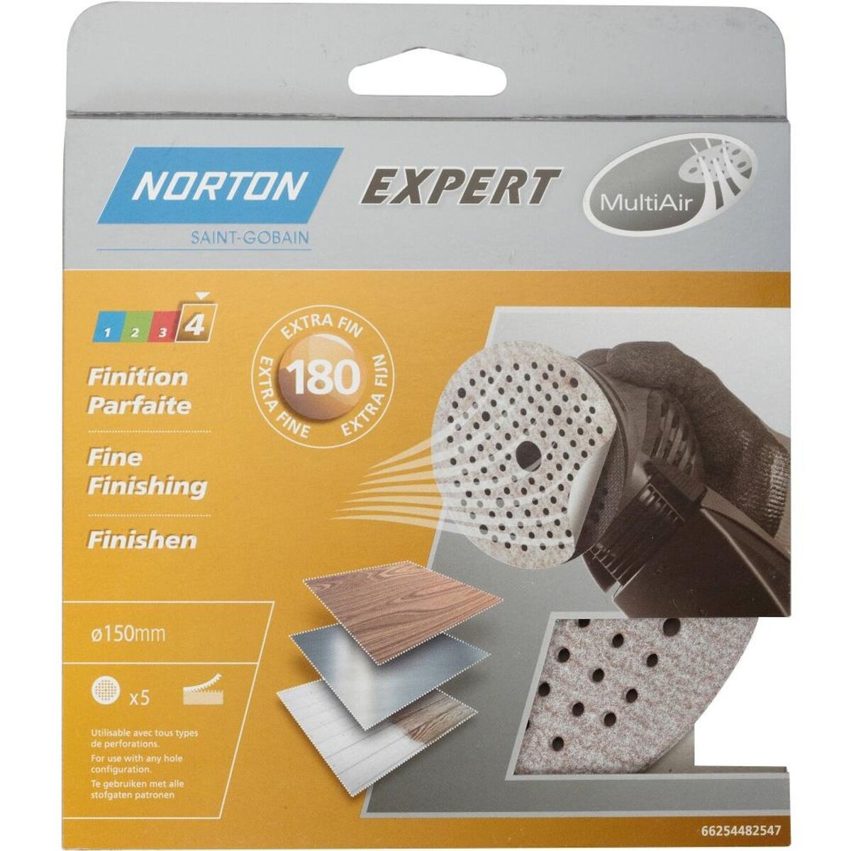 Norton Lot De 5 Disques Abrasifs Norton, 150 Mm, Grains 180