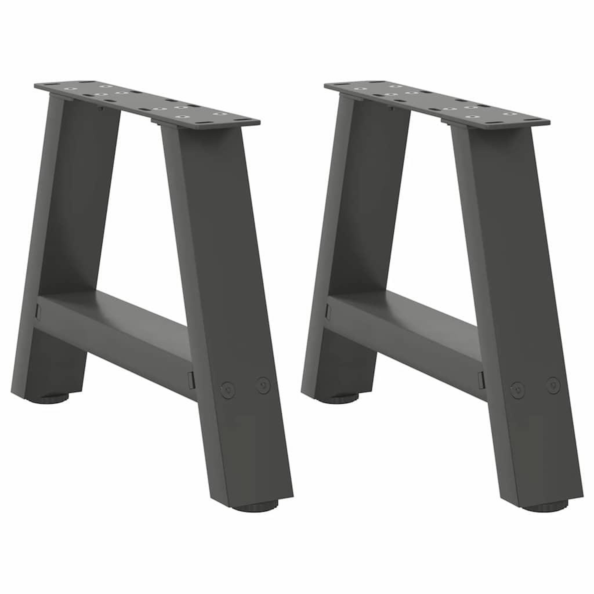 VIDAXL Pieds de table basse forme de A 2 pcs anthracite 40x(30-31) cm