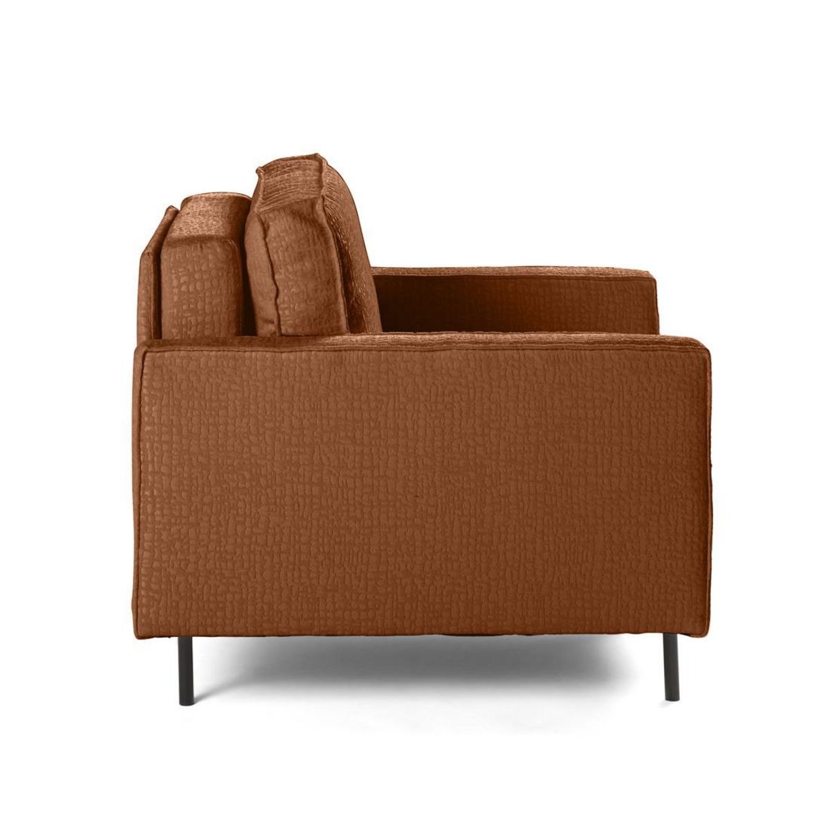 LISA DESIGN Charlie - fauteuil - pieds hauts - en tissu velours relief