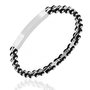 Voir la diapositive 1 : L'ATELIER D'AZUR Bracelet Gourmette Acier avec Plaque - Homme