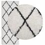 Voir la diapositive 3 : VIDAXL Tapis shaggy a poils longs moderne creme et noir 80x200 cm