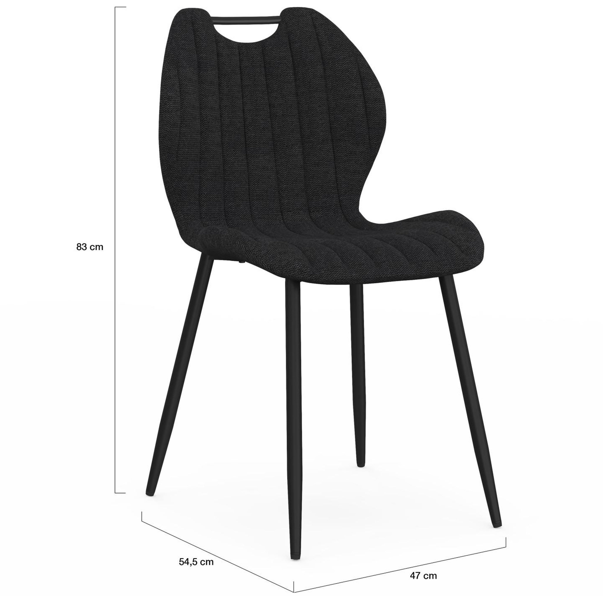 Voir la diapositive 5 : ID MARKET Lot de 6 chaises pio avec poignée en tissu éponge noir