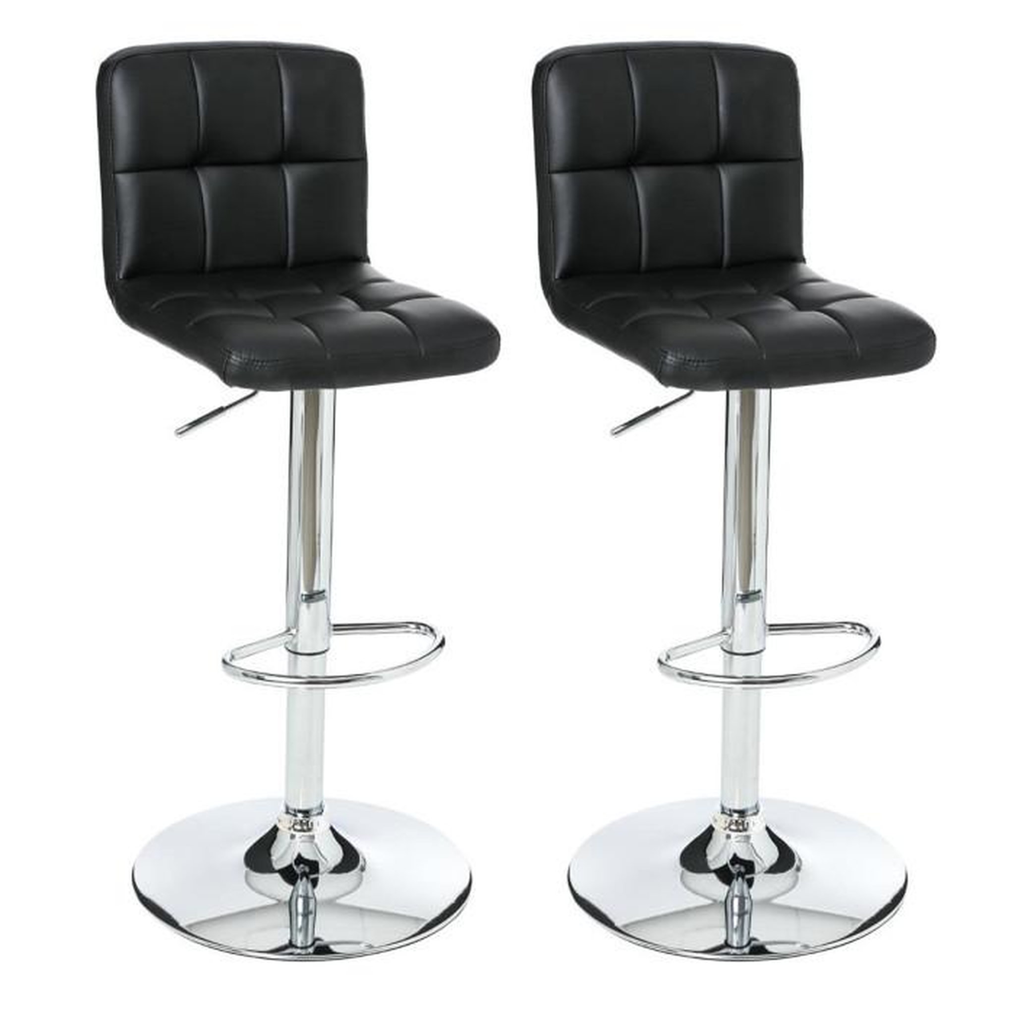 Voir la diapositive 1 : ATMOSPHERA Lot de 2 Tabourets de Bar  Delek  89cm Noir