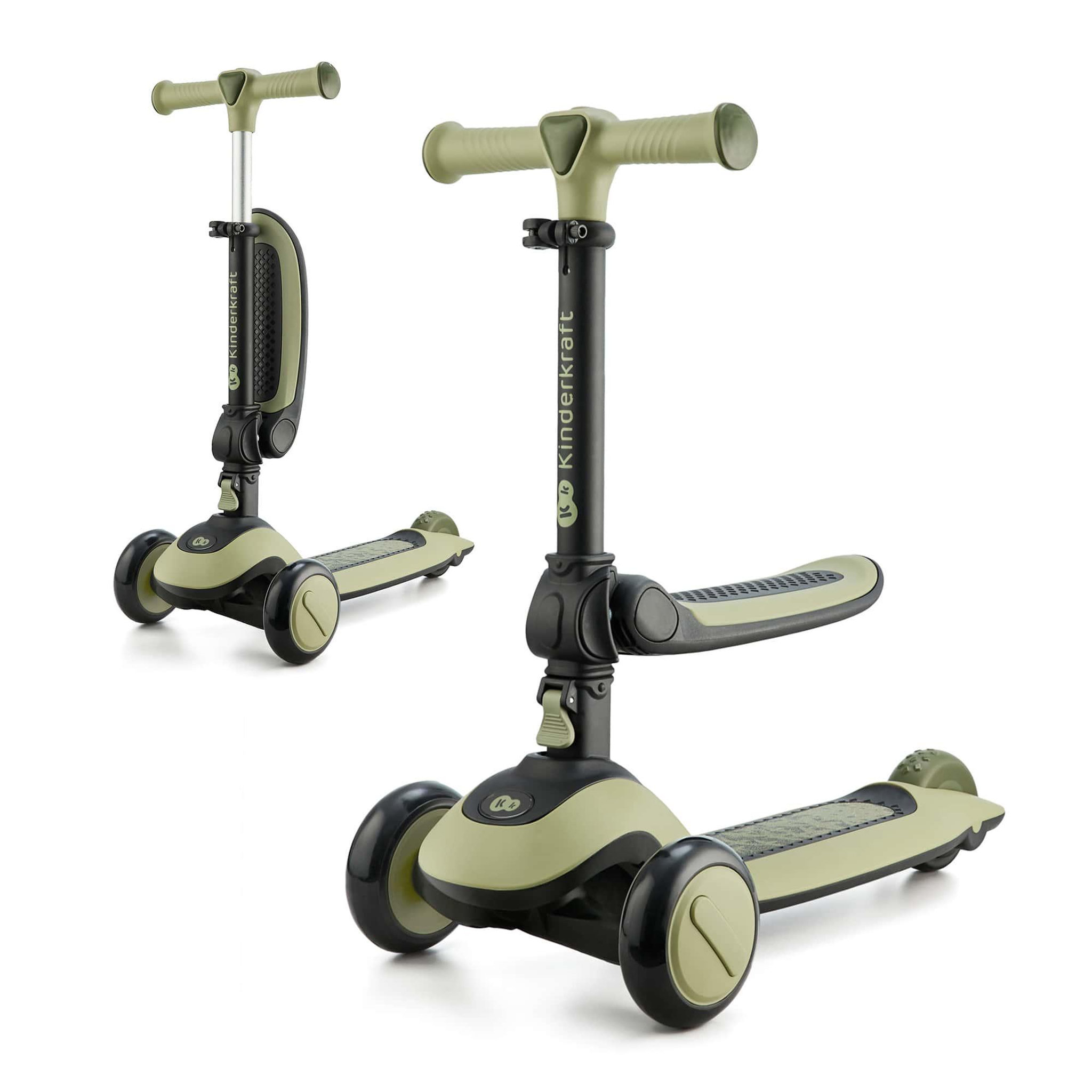 Voir la diapositive 1 : KINDERKRAFT Trottinette enfant pliante avec siege et roues lumineuses