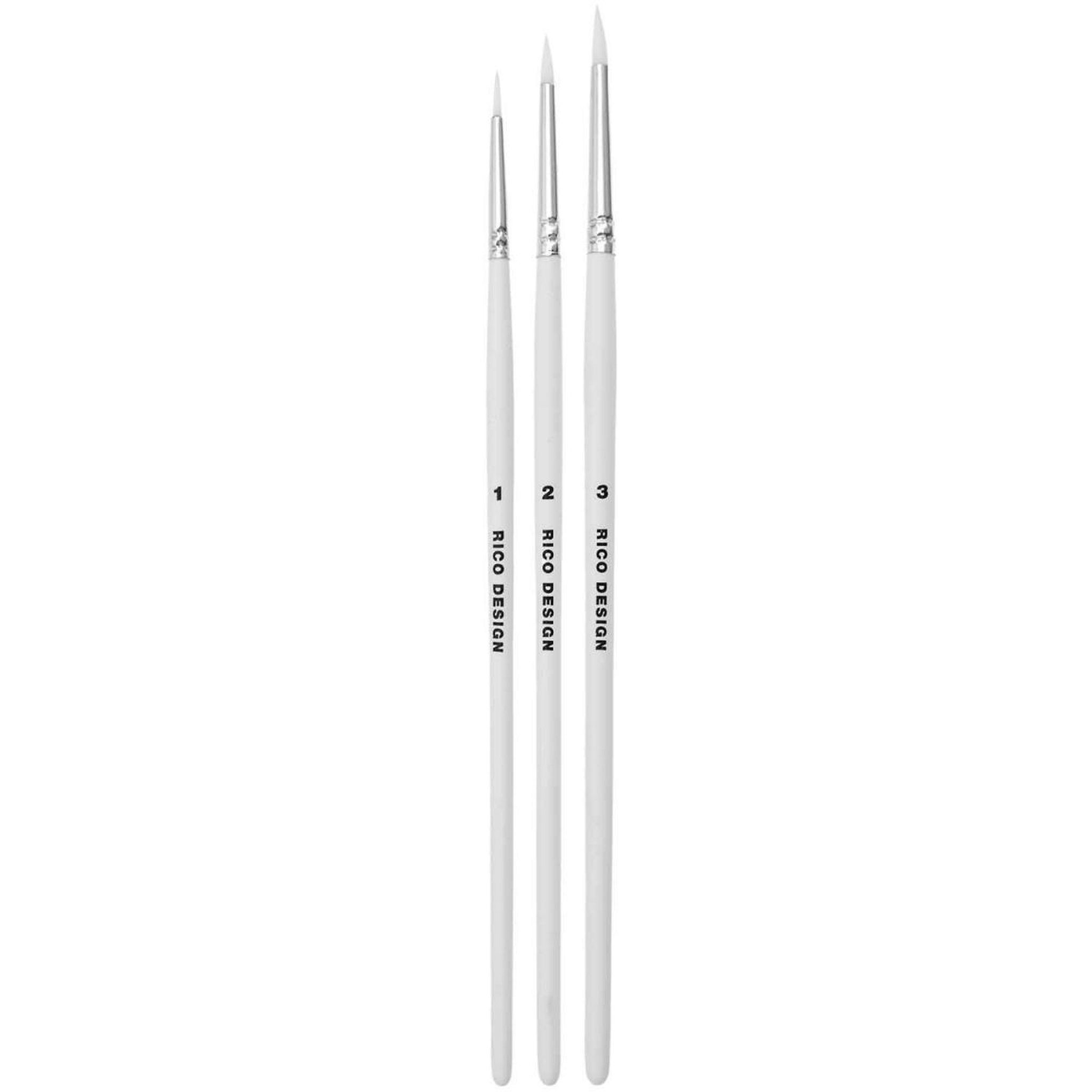 RICO DESIGN Set de pinceaux acryliques ronds - 3 pcs